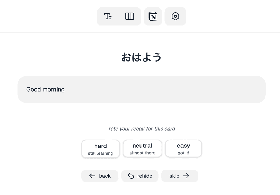 Nonki Flashcard on reveal
