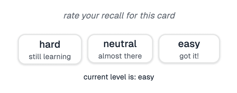Rating flashcard